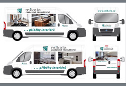Grafick design pro polep osobnch aut Mikala.