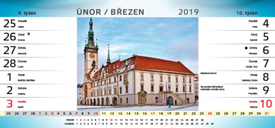 Stoln kalend 14-ti denn Olomouc 2019