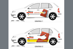 Grafický design pro polep osobních aut Tripex.