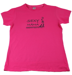 Sítotik na růžové triko Sexy mama