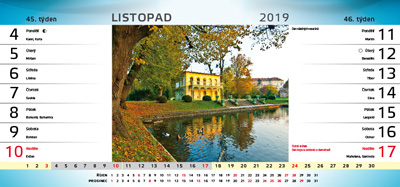 Stolní kalendář 14-ti denní Kroměříž 2019
