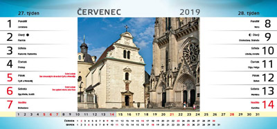 Stolní kalendář 14-ti denní Olomouc 2019