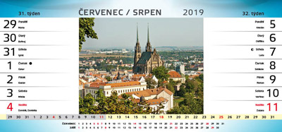 Stolní kalendář 14-ti denní Brno 2019