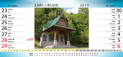 Stolní kalendář 14-ti denní Bystřice pod Hostýnem 2019