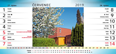 Stolní kalendář 14-ti denní Zlín 2019
