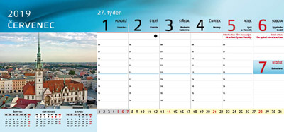 Stolní kalendář Olomouc 2019