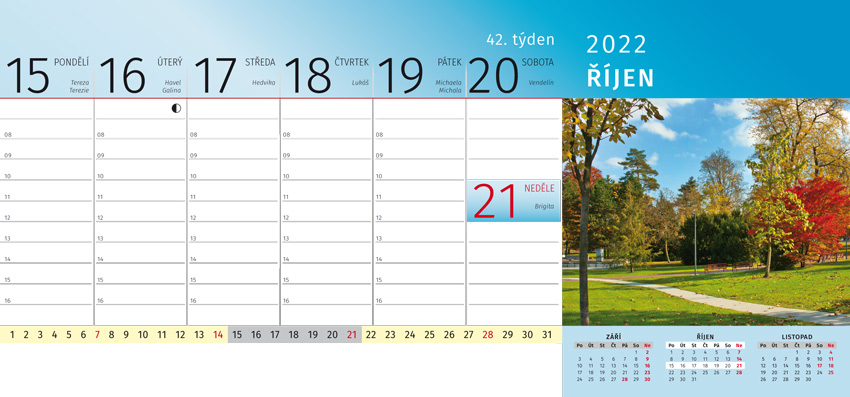 Stolní kalendář Zlín 2022